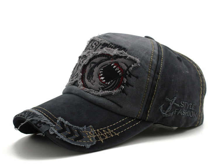 Shark Denim Snapback Cap