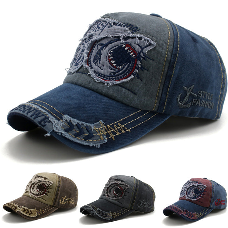 Shark Denim Snapback Cap