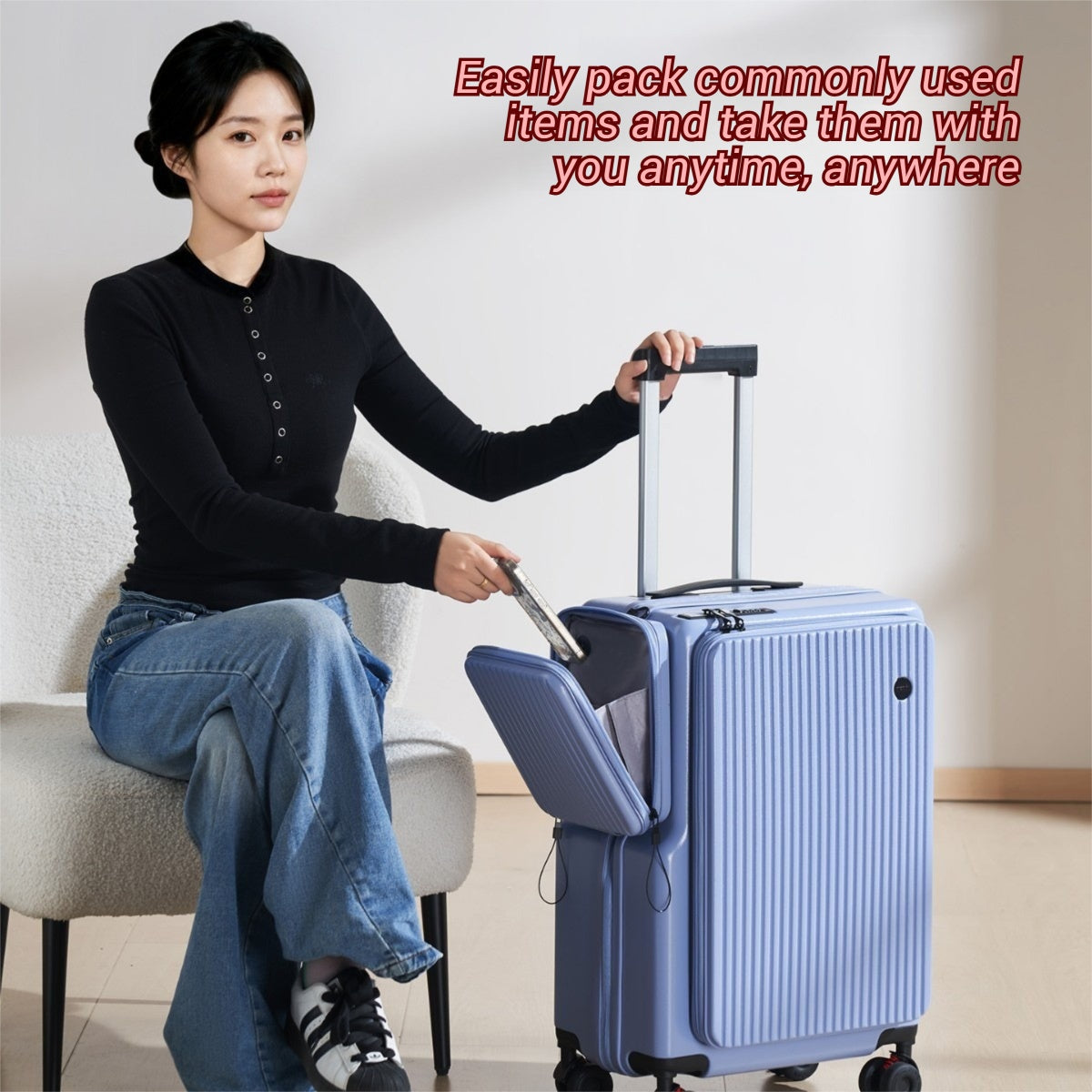 Side-Opening Travel Luggage